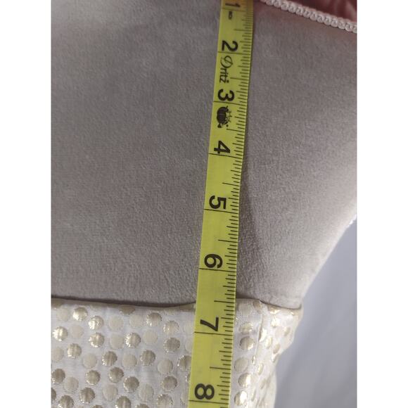 Vintage Betsey Johnson White Gold Polka Dot Strapless Cocktail Party Dress Size4 - Picture 8 of 16